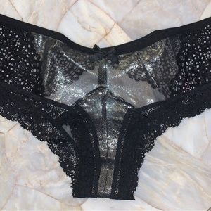 XS VERY SEXY Lace-trim Cheeky Panty Underwear metallic shine